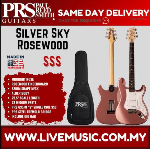 Midnight rose electric guitar with rosewood fingerboard, with soft gig bag