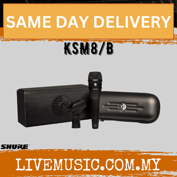 Shure KSM8/B Dualdyne Cardioid Handheld Dynamic Microphone - Black ( KSM8-B / KSM8B / KSM8 B )