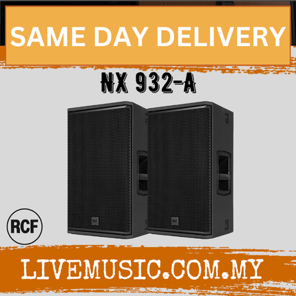 RCF NX 932-A 12'' 2-Way Active Speaker w/Speaker Stand And Cable - Black - Each / Pair ( NX932 / NX932A )