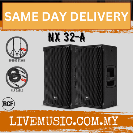 RCF NX 32-a Active Two Way Multipurpose Speaker With Speaker Stand And Cable - Each / Pair ( NX32A / NA 32 A )