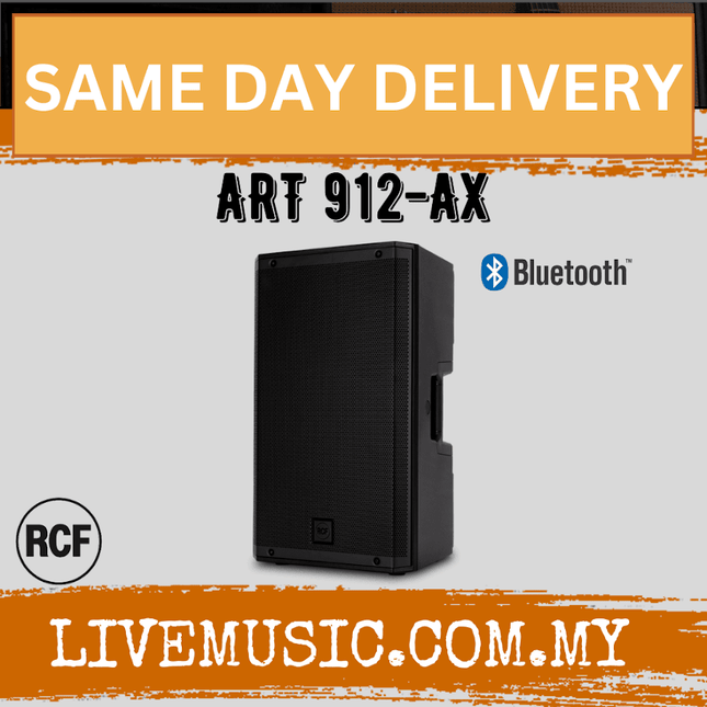 RCF ART 912-AX 12" 2100W 2-Way Powered PA Speaker w/Bluetooth w/Speaker Stand - Each / Pair ( ART 912 AX / ART912AX )