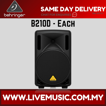 Behringer Eurolive B210D 200W 10" Powered Speaker w/Wireless Mic, Speaker Stand and Cable - Pair ( B-210D / B 210D )
