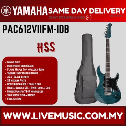 Yamaha PAC612VIIFM Pacifica Electric Guitar -Indigo Blue ( PAC 612VIIFM / PAC-612VIIFM )