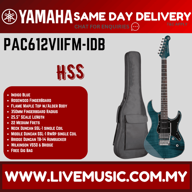 Yamaha PAC612VIIFM Pacifica Electric Guitar -Indigo Blue ( PAC 612VIIFM / PAC-612VIIFM )