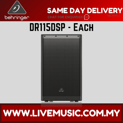 Behringer DR115DSP 1400W 15" Powered Speaker with Bluetooth - Each / Pair ( DR-115DSP / DR 115DSP )