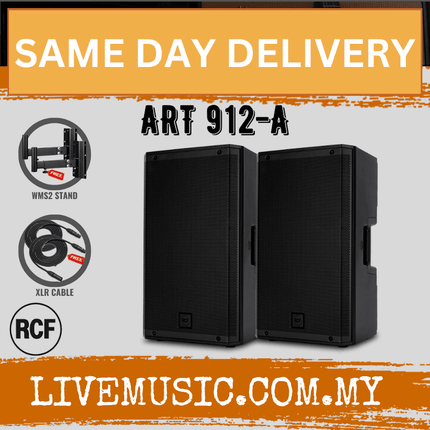 Rcf ART 912-A Professional Active Speaker w/Speaker Stand and Cable - Each / Pair ( ART912A / ART912 )