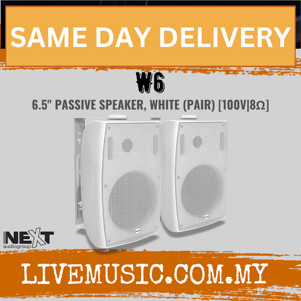 Next Audio W6 6.5" Passive Speaker, White / Black - Pair ( W-6 / W 6 )