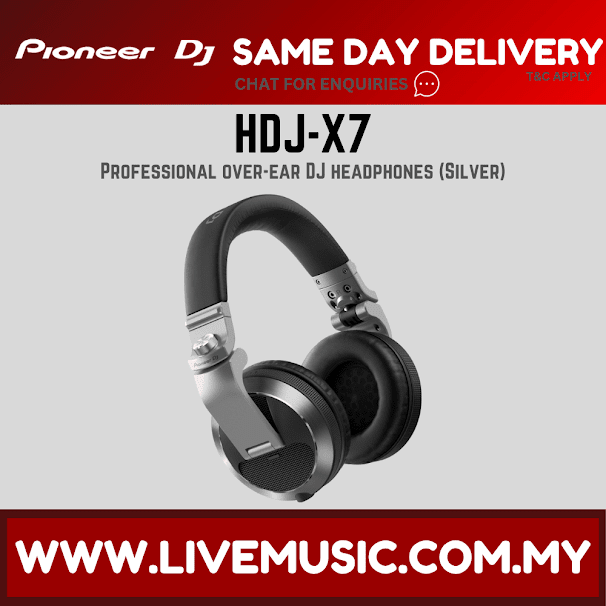 Pioneer DJ HDJ-X7 Professional DJ Headphones - Black / Silver (HDJ X7/HDJX7)