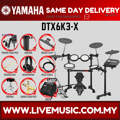 Yamaha DTX6K3-X 5-Piece Electronic Drum Set with Amplifier and Throne ( DTX6K3 X / DTX 6K3 X / DTX6K3X )