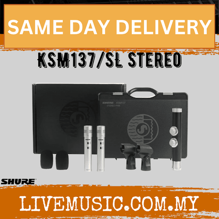 Shure KSM137/SL STEREO Cardioid Condenser Instrument Microphone - Stereo Pair ( KSM137-SL / KSM137SL / KSM137 SL )