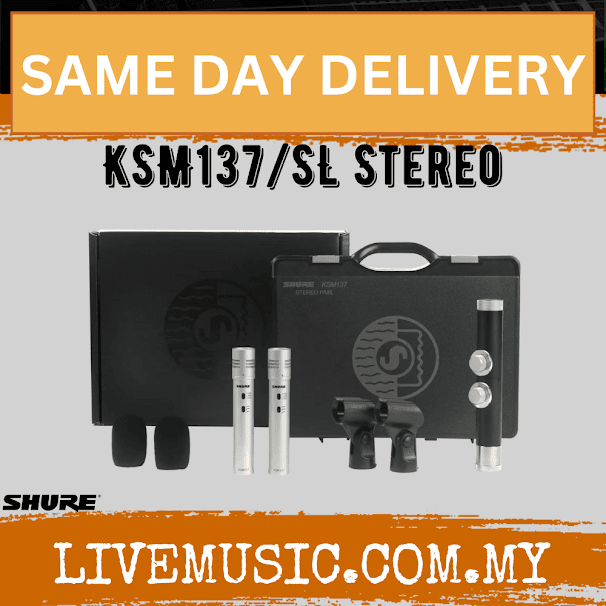 Shure KSM137/SL STEREO Cardioid Condenser Instrument Microphone - Stereo Pair ( KSM137-SL / KSM137SL / KSM137 SL )