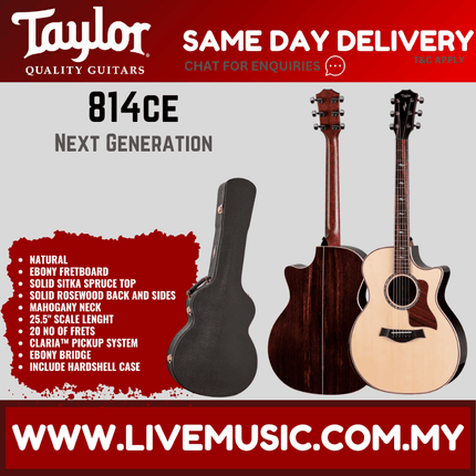 Taylor 814ce Next Generation Grand Auditorium Acoustic Guitar w/Case ( 814 CE / 814-CE )