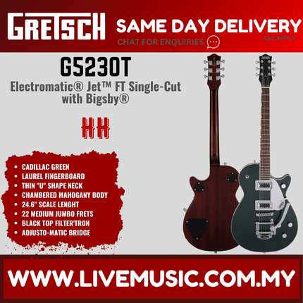Gretsch G5230T Electromatic Jet FT Single-Cut Electric Guitar w/Bigsby, Cadillac Green