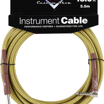 Fender Custom Shop Performance Series 18.6ft Angled Instrument Cable - Tweed