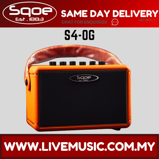 Sqoe S4 10watt Portable Mini Amplifier w/Bluetooth - Orange ( S 4 / S-4 )