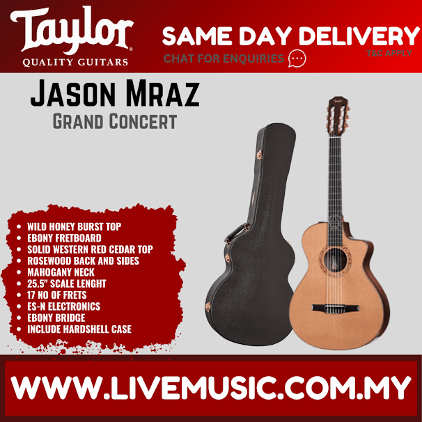 Taylor Jason Mraz Signature Grand Concert Nylon String Acoustic Guitar w/Case