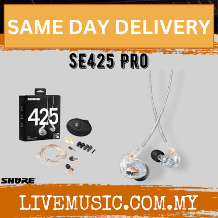 Shure SE425 Pro Sound Isolating In-Ear Stereo Headphones - Clear ( SE-425 / SE 425 )