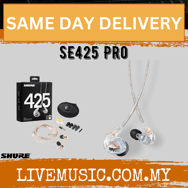 Shure SE425 Pro Sound Isolating In-Ear Stereo Headphones - Clear ( SE-425 / SE 425 )