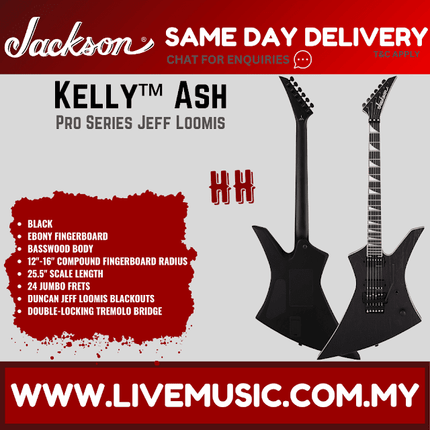 Jackson Pro Series Jeff Loomis Signature Kelly Electric Guitar, Ebony fretboard - Black Ash