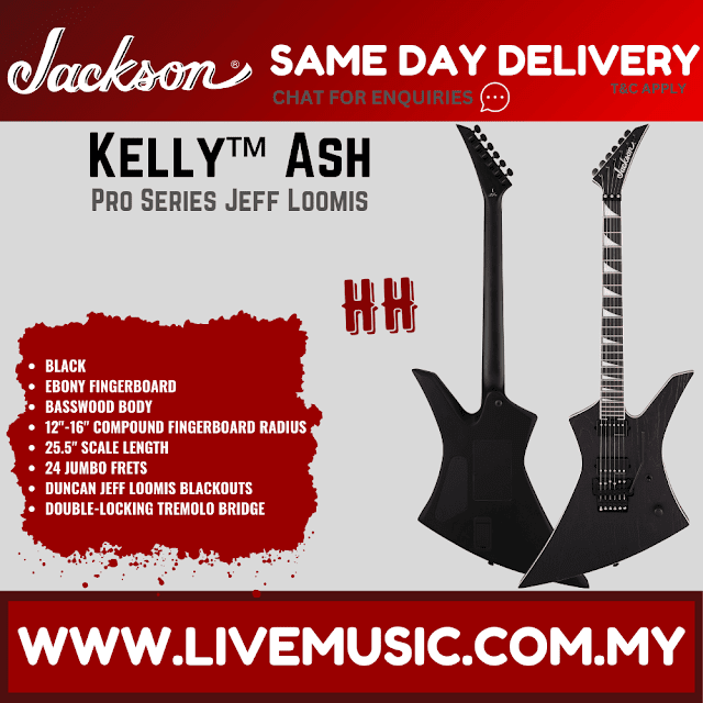 Jackson Pro Series Jeff Loomis Signature Kelly Electric Guitar, Ebony fretboard - Black Ash