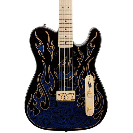 Fender James Burton Telecaster Electric Guitar Maple Fretboard with Deluxe Hardshell Case - Blue Paisley Flames