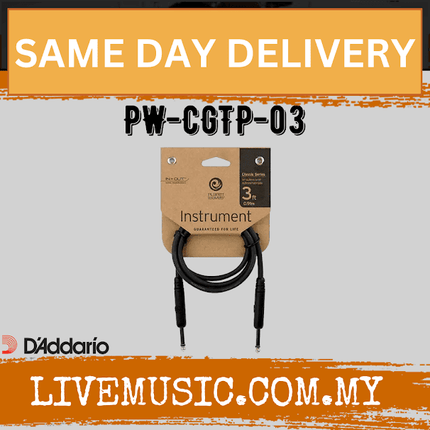 D'Addario Planet Waves PW-CGTP-03 Classic Series Patch Cable - 3 feet (PWCGTP03/PW-CGTP-03/DAddario)
