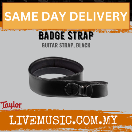 Taylor Badge Guitar Strap, Black