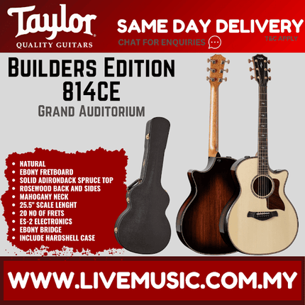 Taylor Builders Edition 814CE Rosewood/Adirondack Auditorium Acoustic Guitar w/Case