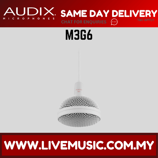 Audix M3G6 Tri-Element Hanging Ceiling Microphone with 6' Cable - Gray ( M-3G6 / M 3G6)