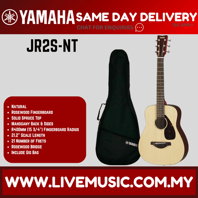 Yamaha JR2S 3/4 Size Solid Top Acoustic Beginner Guitar for 8-12 years old-JR2S - Natural ( JR-2S / JR 2S )