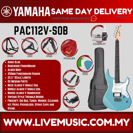 Yamaha PAC112V Pacifica Electric Guitar -Sonic Blue ( PAC 112V / PAC-112V )