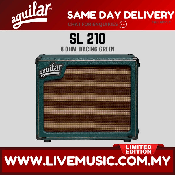 Aguilar Limited SL 210 Speaker Cabinet, 8 ohm, - Racing Green (SL210 SL-210)