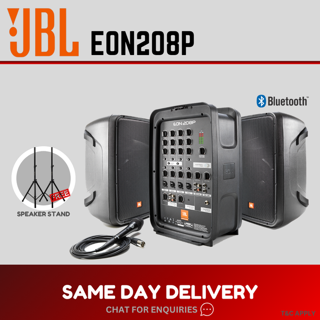 JBL EON208P 300W Compact All-in-one PA System ( EON 208P / EON-208P )
