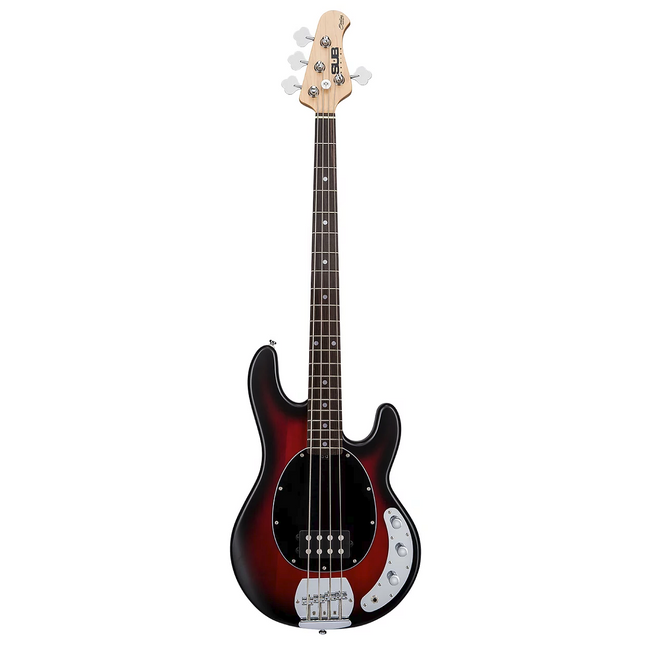 Sterling Ray4 Stingray 4-String Electric Bass Guitar Jatoba Fretboard - Red Ruby Burst Satin (Ray-4/Ray 4)