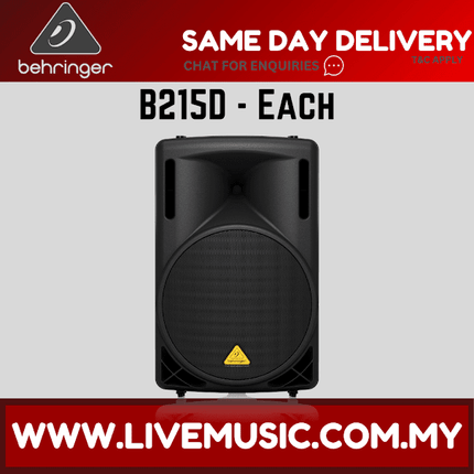 Behringer Eurolive B215D 550W 15" Powered Speaker w/Wireless Mic, Speaker Stand and Cable - Pair ( B-215D / B 215D )