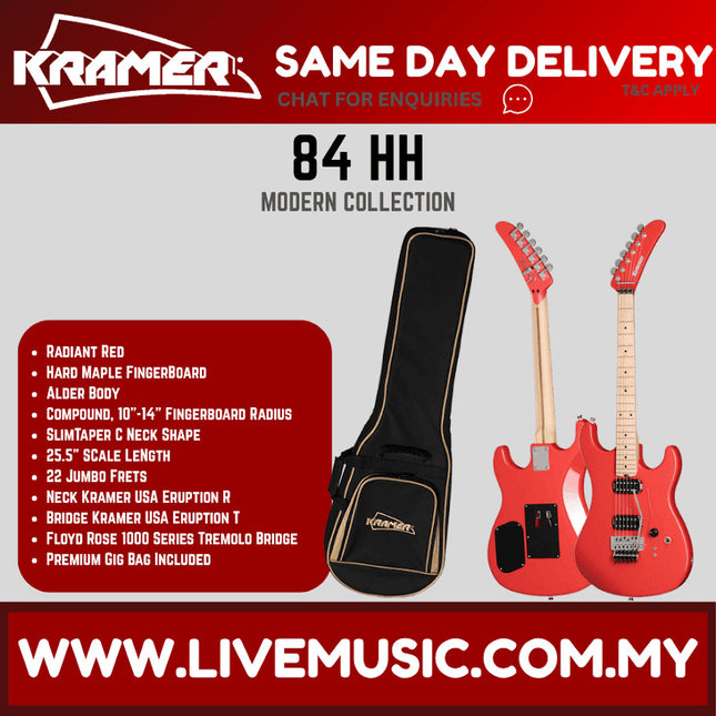 Kramer The 84 HH Electric Guitar with Premium Bag - Radiant Red
