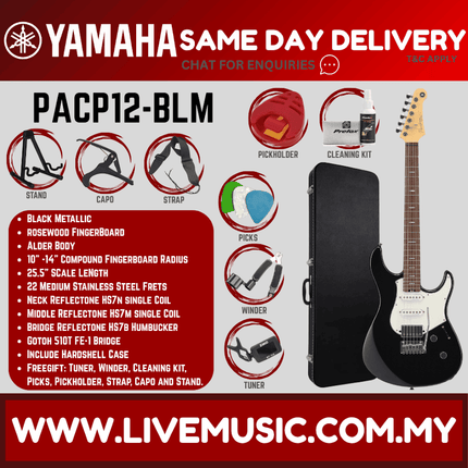 Yamaha PACP12 Pacifica Professional Electric Guitar - Black Metallic ( PACP 12 / PACP-12 )
