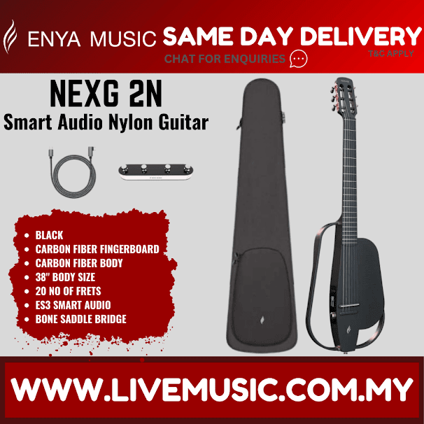 Black carbon fiber acoustic guitar with padded gig bag