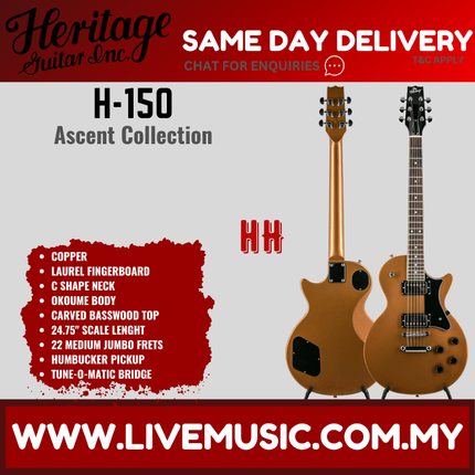 Heritage Ascent Collection H-150 Electric Guitar -Copper ( H150 H 150 )