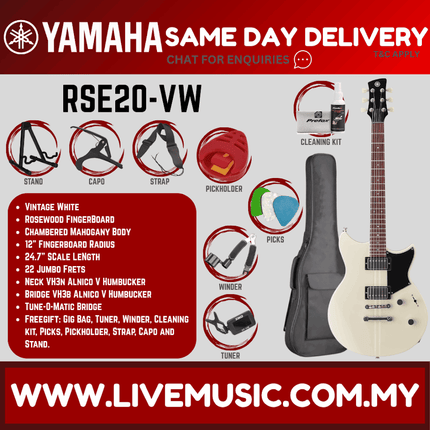 Yamaha Revstar Element RSE20 Electric Guitar - Vintage White ( RSE-20 / RSE 20 )