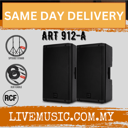 Rcf ART 912-A Professional Active Speaker w/Speaker Stand and Cable - Each / Pair ( ART912A / ART912 )