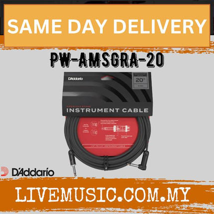 D’Addario PW-AMSGRA-20 American Stage Instrument Cable, 20ft ( DADDARIO/ PW AMSGRA 20 / PWAMSGRA20)