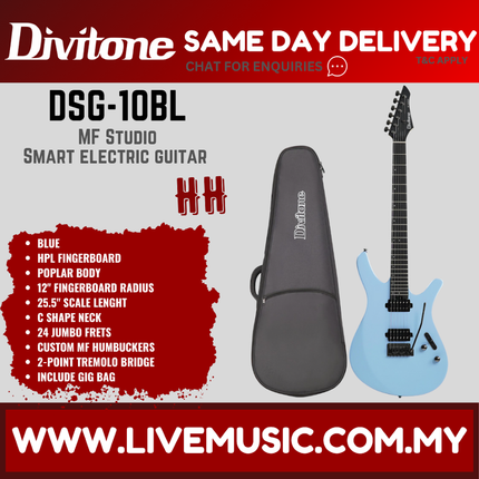 Divitone DSG-10 MF Studio Smart Electric Guitar With On-Board Effects - Blue ( DSG10 DSG 10 )