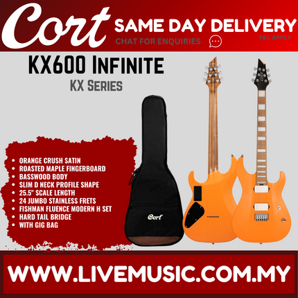Cort KX600 Infinite Electric Guitar With Gigbag ( Orange Crush Satin/Black Satin )-OCS/BKS