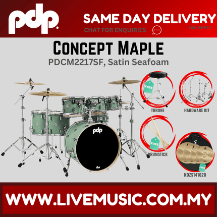 PDP by DW CM7 Concept Maple Shell Pack - 7-piece with KDZS141620 Silent Cymbals - (PDCM2217)