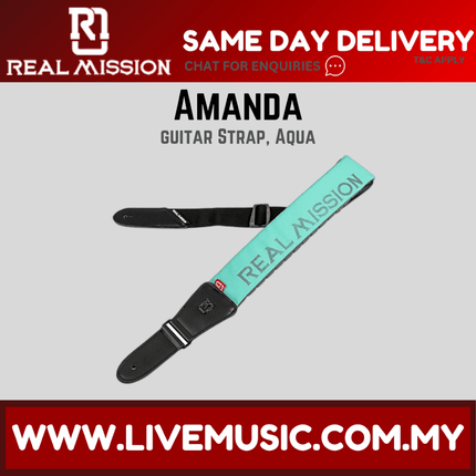 Real Mission Amanda Series Guitar Strap - Aqua / Dard Grey / Light Grey / Black / Brown / Red