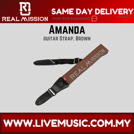Real Mission Amanda Series Guitar Strap - Aqua / Dard Grey / Light Grey / Black / Brown / Red