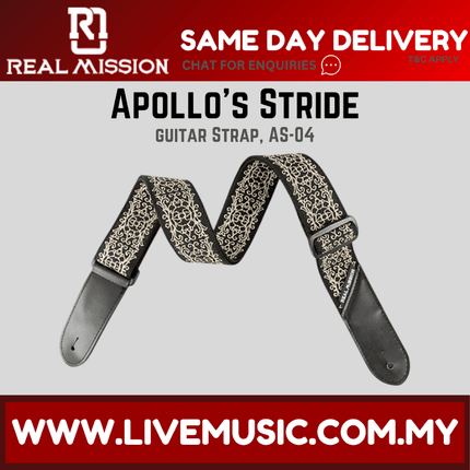 Real Mission Apollo's Stride Rainbow Leather End Embroidery Webbing Guitar Strap