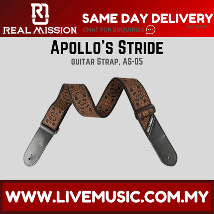 Real Mission Apollo's Stride Rainbow Leather End Embroidery Webbing Guitar Strap