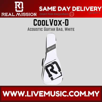 Real Mission CoolVox-D Acoustic Guitar Bag - Aqua / Black / Black White / Grey Black / Grey White / Pink / Purple /White
